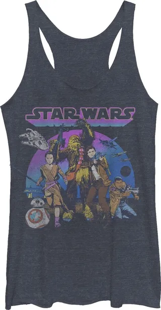Women's Star Wars The Force Awakens Poe Dameron Crew Racerback Tank Top - Navy Blue Heather - Large