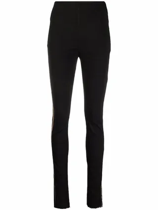 Contrast-Trim Skinny Trousers