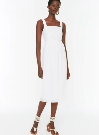 Square Neck Knitted Dress