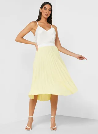Pleated Midi Skirt