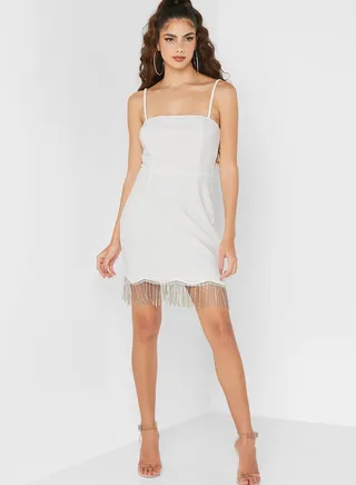 Strappy Lace Detail Bodycon Dress