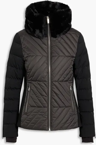 Poudreuse faux fur-trimmed quilted down ski jacket