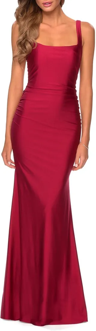 Square Neck Trumpet Gown