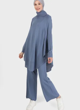 Turtle Neck Side Slit Tunic