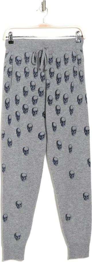 Ysabel Skull Print Cashmere Joggers