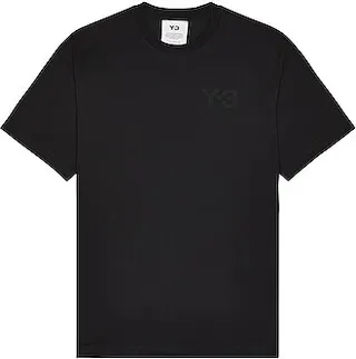 Y-3 Yohji Yamamoto Chest Logo Tee in Black