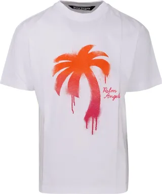 Palm Angels Palm Tree Printed Crewneck T-Sihrt