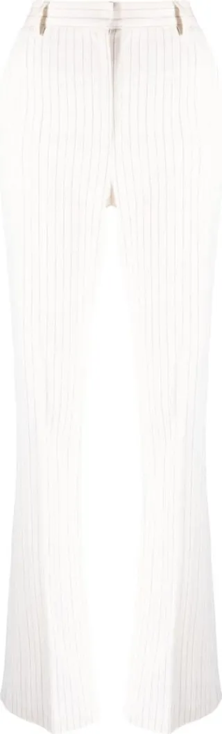 Pinstripe-Pattern Straight-Leg Trousers