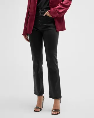 Flaunt Coated Straight Ankle Jeans