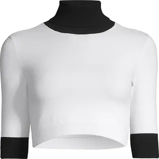 Cropped Contrast Turtleneck