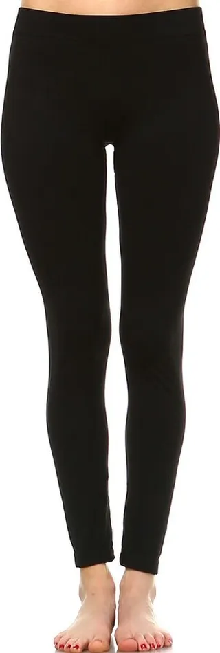 Women's Slim Fit Solid Leggings White One Size Fits Most - White Mark