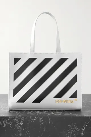 Off-White - Diag Hybrid Striped Leather Tote - One size