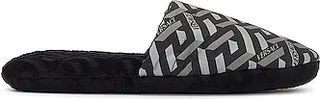 VERSACE Greca Signature House Slippers in Black