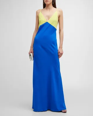 Duality V-Neck Maxi Slip Dress