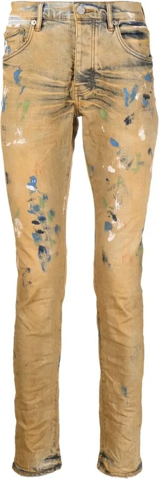 Paint-Splatter Skinny Jeans