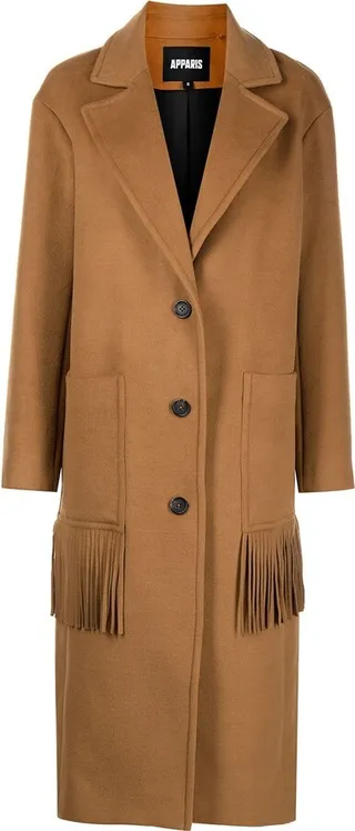 Single-Breasted Fringed Coat