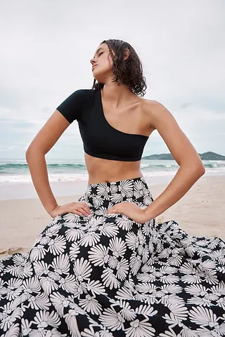 Toast Signature One Shoulder Crop Bikini Top by Toast at Free People
