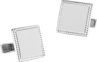 Rope Border Square Engravable Cufflinks