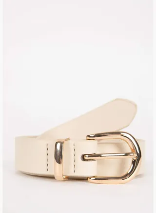 Woman Faux Leather Classic Belt
