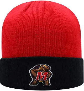 Men's Red and Black Maryland Terrapins Core 2-Tone Cuffed Knit Hat