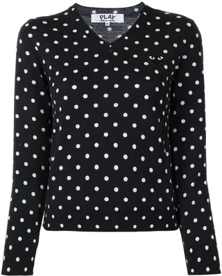 polka dot-print V-neck jumper
