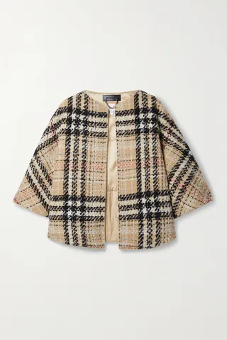 Burberry - Checked Cashmere-blend Tweed Cape - Multi