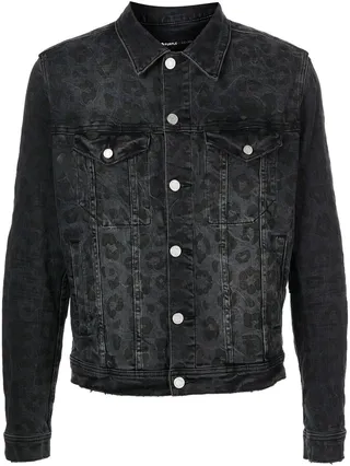 Monogram-Leopard Print Denim Jacket