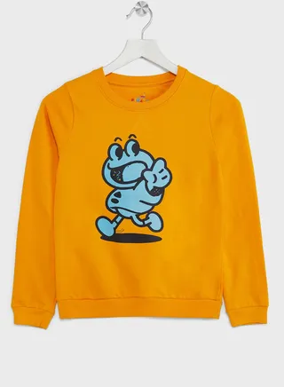 Girls Casual Printed Sweatshirt