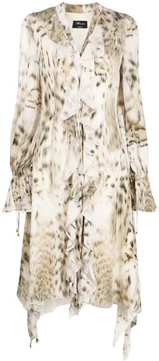 Animal-Print Silk Dress