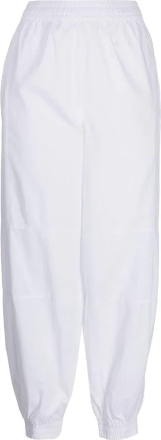 Elasticated-Waistband Cotton Track Pants