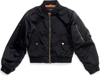 Shrunk Bomber Jacket In Black Nylon