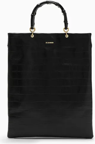 Black Medium Bamboo Shopper