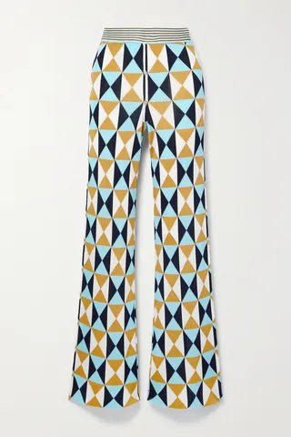 Etro - Jacquard-knit Straight-leg Pants - Yellow