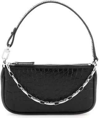 By Far Mini Rachel Crocodile Print Mini Bag