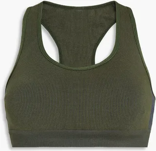 Anna ribbed-knit sports bra