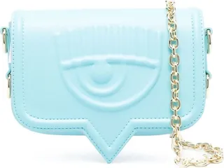 Light-blue Eyelike Crossbody Bag In Polyester Woman