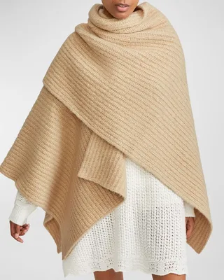 Ribbed Cashmere Cape
