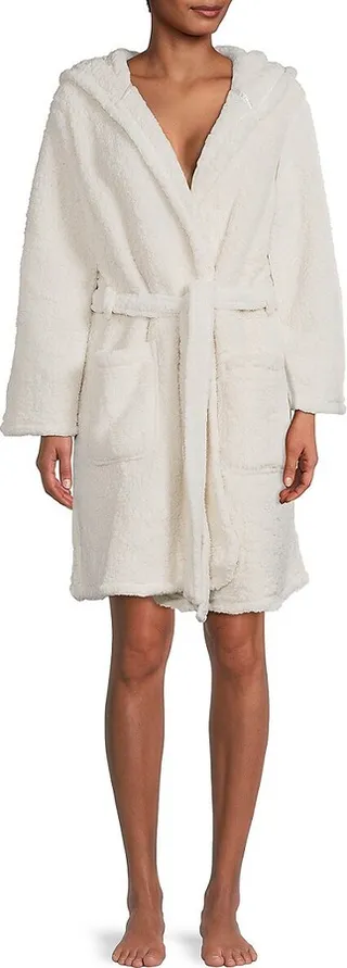 Hooded Faux Shearling Robe
