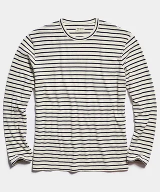 Issued By: Japanese Nautical Striped Tee in White