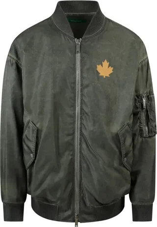 Dsquared2 Logo Printed Zipped Bomber Jacket