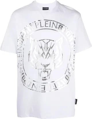 tiger-head logo-print T-shirt