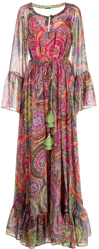 Charisma ruffle-trim long dress