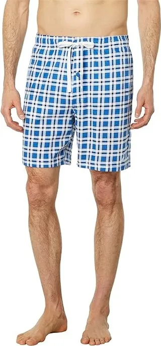 Nautica Plaid Sleep Shorts (Windsurf Blue) Men's Shorts