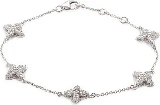 14K White Gold & 0.60 TCW Diamond Star Station Bracelet