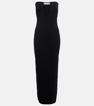 Ribbed-knit bodycon maxi dress