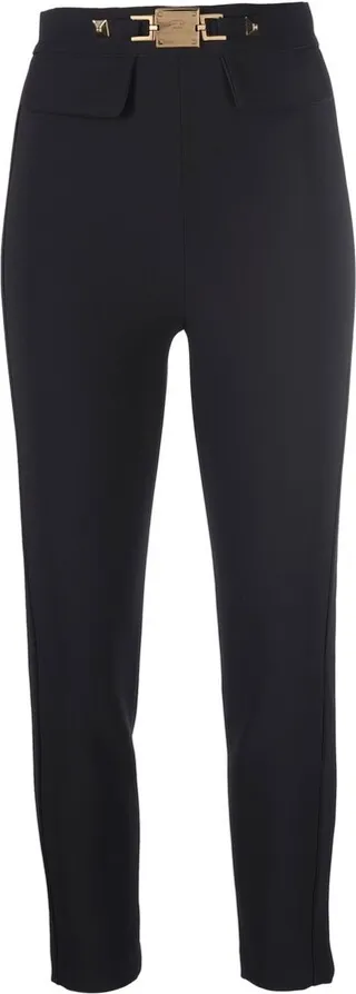 Belted Cropped Tailored Trousers