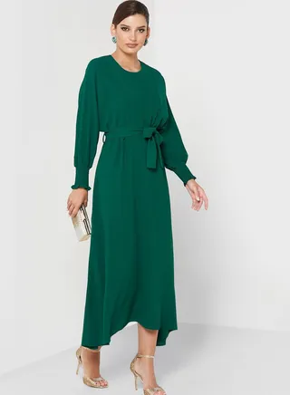 Solid A Line Dress