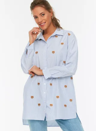 Embroidered Longline Shirt