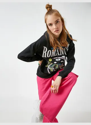Printed Hoodie Long Sleeve
