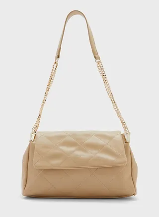 Flap Over Chain Detail Bag
